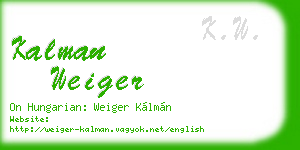 kalman weiger business card