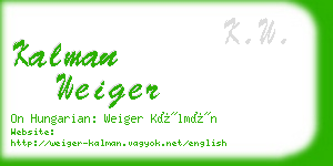 kalman weiger business card